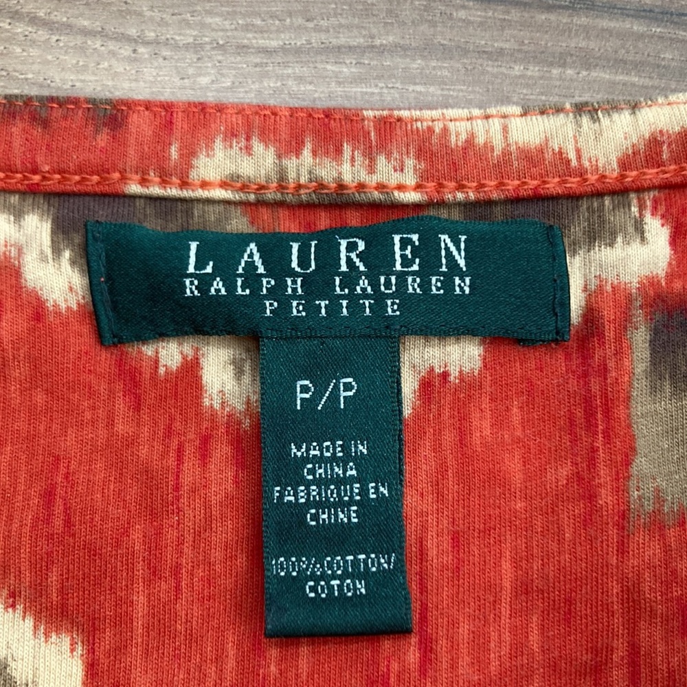 Lauren Ralph Lauren Aztec prin short sleeve tshirt. Size S petite - Picture 2 of 6